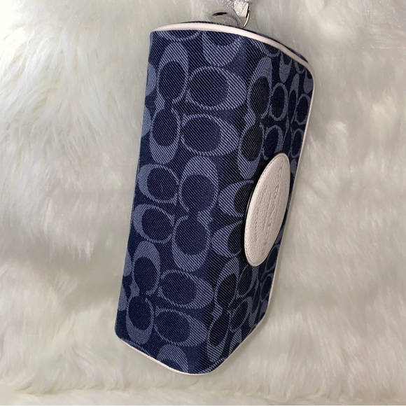Coach Dempsey Boxy Cosmetic Case 20 In Signature Denim With Coach Patch New - Picture 12 of 12